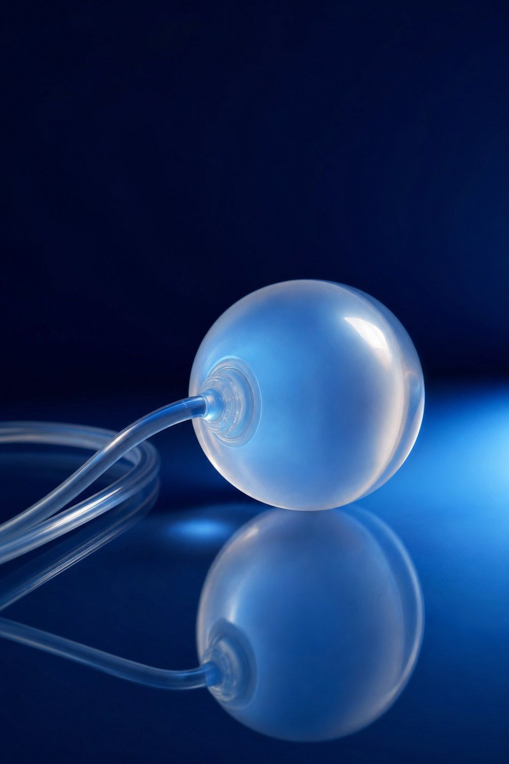 Balão intragástrico de silicone cheio de soro, com a válvula de enchimento e o cateter